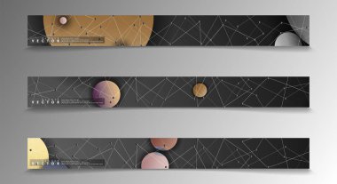 Banner koleksiyonu, renkli daireler ile vektör arka planlar. uzay afiş vektör herhangi bir tasarım için uygun