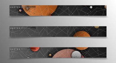 Banner koleksiyonu, renkli daireler ile vektör arka planlar. uzay afiş vektör herhangi bir tasarım için uygun