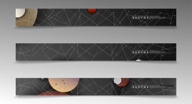 Banner koleksiyonu, renkli daireler ile vektör arka planlar. uzay afiş vektör herhangi bir tasarım için uygun