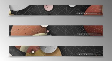 Banner koleksiyonu, renkli daireler ile vektör arka planlar. uzay afiş vektör herhangi bir tasarım için uygun