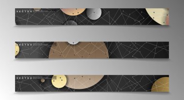 Banner koleksiyonu, renkli daireler ile vektör arka planlar. uzay afiş vektör herhangi bir tasarım için uygun