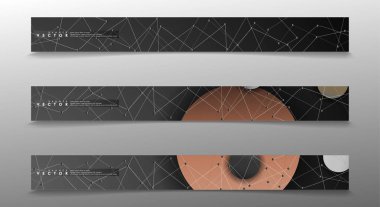 Banner koleksiyonu, renkli daireler ile vektör arka planlar. uzay afiş vektör herhangi bir tasarım için uygun