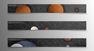 Banner koleksiyonu, renkli daireler ile vektör arka planlar. uzay afiş vektör herhangi bir tasarım için uygun