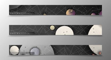 Banner koleksiyonu, renkli daireler ile vektör arka planlar. uzay afiş vektör herhangi bir tasarım için uygun