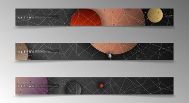 Banner koleksiyonu, renkli daireler ile vektör arka planlar. uzay afiş vektör herhangi bir tasarım için uygun