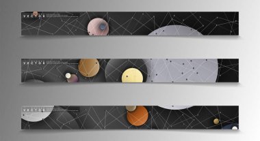 Banner koleksiyonu, renkli daireler ile vektör arka planlar. uzay afiş vektör herhangi bir tasarım için uygun