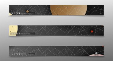 Banner koleksiyonu, renkli daireler ile vektör arka planlar. uzay afiş vektör herhangi bir tasarım için uygun