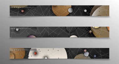 Banner koleksiyonu, renkli daireler ile vektör arka planlar. uzay afiş vektör herhangi bir tasarım için uygun