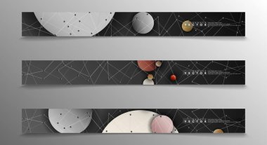 Banner koleksiyonu, renkli daireler ile vektör arka planlar. uzay afiş vektör herhangi bir tasarım için uygun