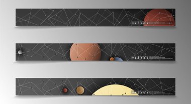 Banner koleksiyonu, renkli daireler ile vektör arka planlar. uzay afiş vektör herhangi bir tasarım için uygun