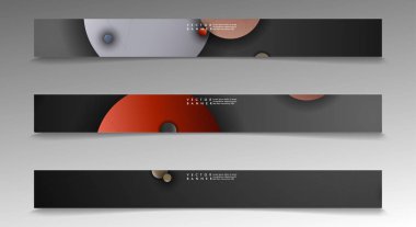 Banner koleksiyonu, renkli daireler ile vektör arka planlar. uzay afiş vektör herhangi bir tasarım için uygun