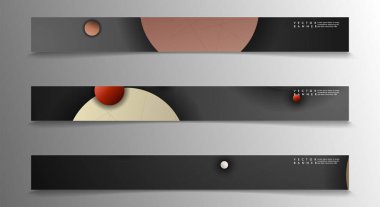 Banner koleksiyonu, renkli daireler ile vektör arka planlar. uzay afiş vektör herhangi bir tasarım için uygun