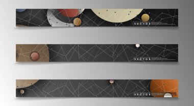 Banner koleksiyonu, renkli daireler ile vektör arka planlar. uzay afiş vektör herhangi bir tasarım için uygun