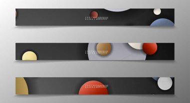 Banner koleksiyonu, renkli daireler ile vektör arka planlar. uzay afiş vektör herhangi bir tasarım için uygun