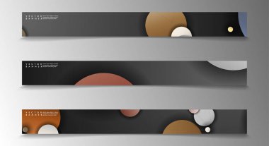 Banner koleksiyonu, renkli daireler ile vektör arka planlar. uzay afiş vektör herhangi bir tasarım için uygun