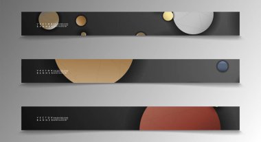 Banner koleksiyonu, renkli daireler ile vektör arka planlar. uzay afiş vektör herhangi bir tasarım için uygun