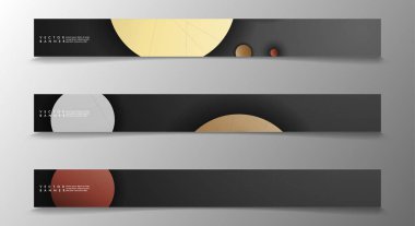 Banner koleksiyonu, renkli daireler ile vektör arka planlar. uzay afiş vektör herhangi bir tasarım için uygun