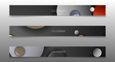 Banner koleksiyonu, renkli daireler ile vektör arka planlar. uzay afiş vektör herhangi bir tasarım için uygun