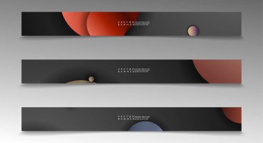 Banner koleksiyonu, renkli daireler ile vektör arka planlar. uzay afiş vektör herhangi bir tasarım için uygun