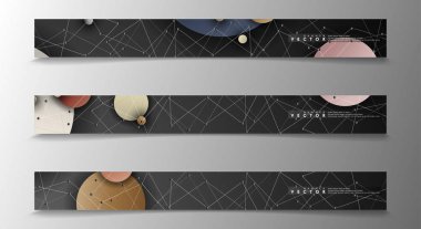 Banner koleksiyonu, renkli daireler ile vektör arka planlar. uzay afiş vektör herhangi bir tasarım için uygun