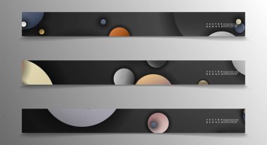 Banner koleksiyonu, renkli daireler ile vektör arka planlar. uzay afiş vektör herhangi bir tasarım için uygun