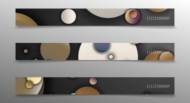 Banner koleksiyonu, renkli daireler ile vektör arka planlar. uzay afiş vektör herhangi bir tasarım için uygun