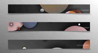 Banner koleksiyonu, renkli daireler ile vektör arka planlar. uzay afiş vektör herhangi bir tasarım için uygun