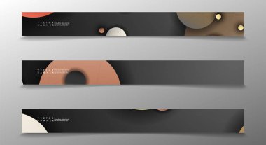 Banner koleksiyonu, renkli daireler ile vektör arka planlar. uzay afiş vektör herhangi bir tasarım için uygun