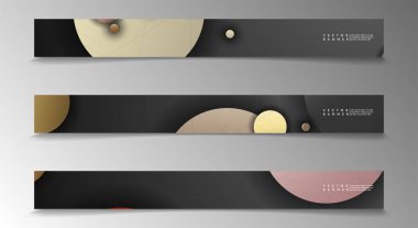 Banner koleksiyonu, renkli daireler ile vektör arka planlar. uzay afiş vektör herhangi bir tasarım için uygun