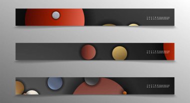 Banner koleksiyonu, renkli daireler ile vektör arka planlar. uzay afiş vektör herhangi bir tasarım için uygun