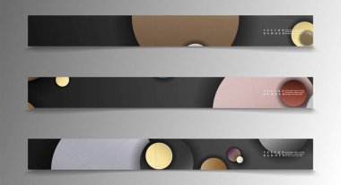 Banner koleksiyonu, renkli daireler ile vektör arka planlar. uzay afiş vektör herhangi bir tasarım için uygun