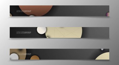 Banner koleksiyonu, renkli daireler ile vektör arka planlar. uzay afiş vektör herhangi bir tasarım için uygun