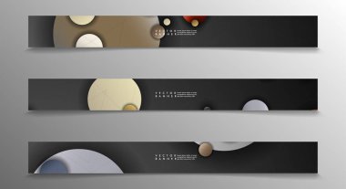 Banner koleksiyonu, renkli daireler ile vektör arka planlar. uzay afiş vektör herhangi bir tasarım için uygun