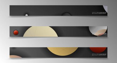 Banner koleksiyonu, renkli daireler ile vektör arka planlar. uzay afiş vektör herhangi bir tasarım için uygun