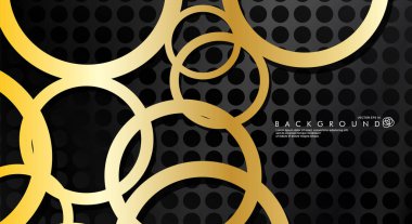 Lüks parlak altın daireler desen ile soyut vektör arka plan. Herhangi bir arka plan için vektör çizimi