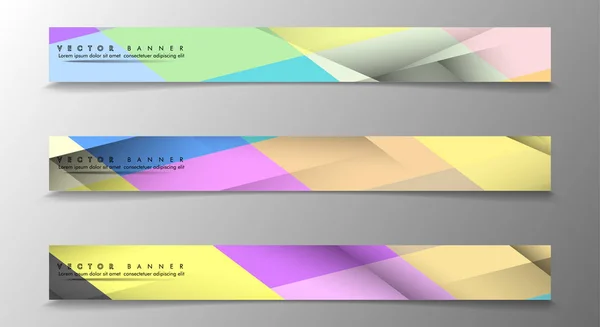 Uppsättning banderoller med Multicolor bakgrunder. Geometrisk abstrakt modern vektor illustration — Stock vektor