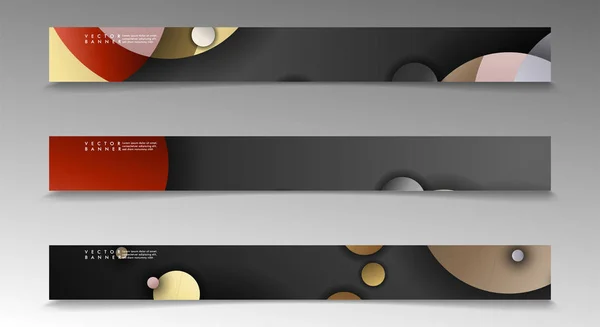 Colección de banners, fondos vectoriales con círculos coloridos. espacio banner vector adecuado para cualquier diseño — Vector de stock