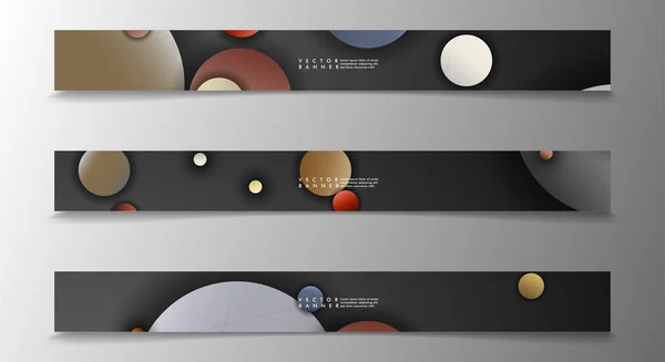 Collection de bannières, milieux vectoriels avec des cercles colorés. vecteur de bannière d'espace adapté à toute conception — Image vectorielle
