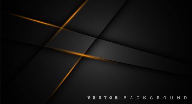 Altın ışık çizgi gölge koyu gri lüks arka plan