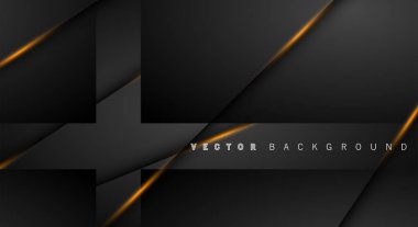 Altın ışık çizgi gölge koyu gri lüks arka plan