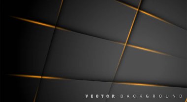 Altın ışık çizgi gölge koyu gri lüks arka plan