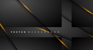 Altın ışık çizgi gölge koyu gri lüks arka plan