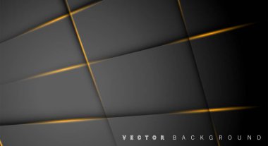 Altın ışık çizgi gölge koyu gri lüks arka plan