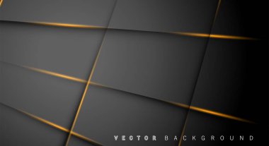 Altın ışık çizgi gölge koyu gri lüks arka plan