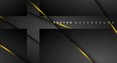 Altın ışık çizgi gölge koyu gri lüks arka plan