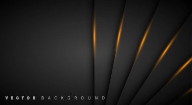 Altın ışık çizgi gölge koyu gri lüks arka plan