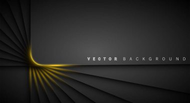 Altın ışık çizgi gölge koyu gri lüks arka plan