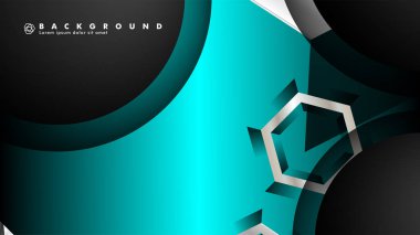 Vektör daire çakışmaları ve arka plan için mavi renk, metin için alan