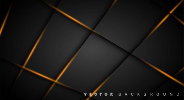 Altın ışık çizgi gölge koyu gri lüks arka plan