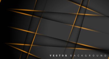 Altın ışık çizgi gölge koyu gri lüks arka plan